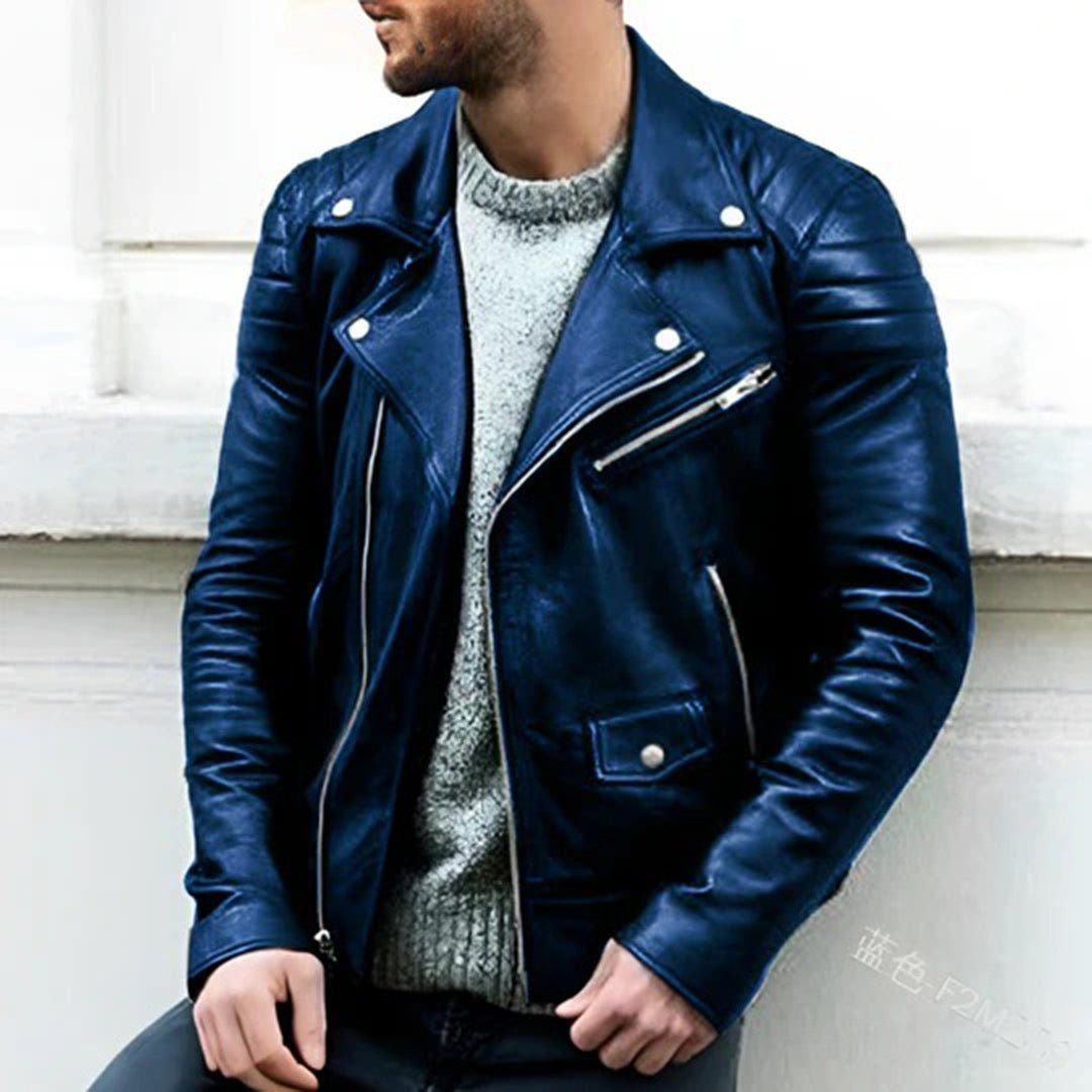 Elliot | Veste en cuir vintage pour homme | Moto - Douxora