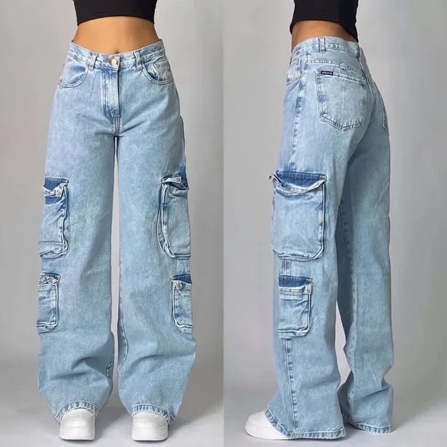 Kitana | Jeans cargo rétro punk unisexe | Baggy - Douxora