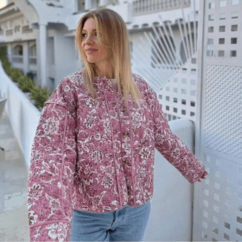 Lane | Veste florale matelassée pour femme | Chaude - Douxora