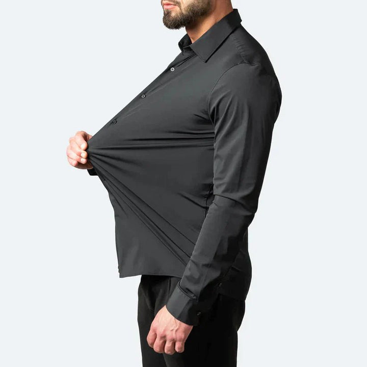 Neil | Chemise confort extensible pour hommes | Manches longues - Douxora