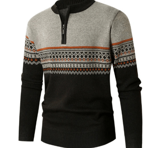 Patrick | Pullover zippé pour hommes | Chaud - Douxora