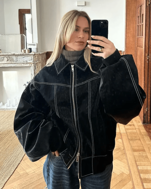 Ramona | Veste en cuir végétal surdimensionné pour femme | Tendance - Douxora