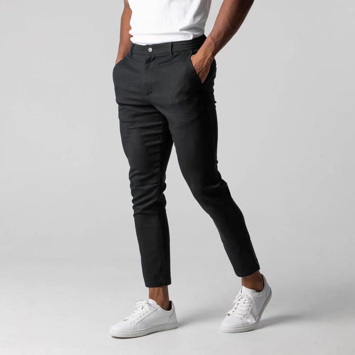 Sergio | Pantalon d'affaires ajusté gris pour hommes - Douxora