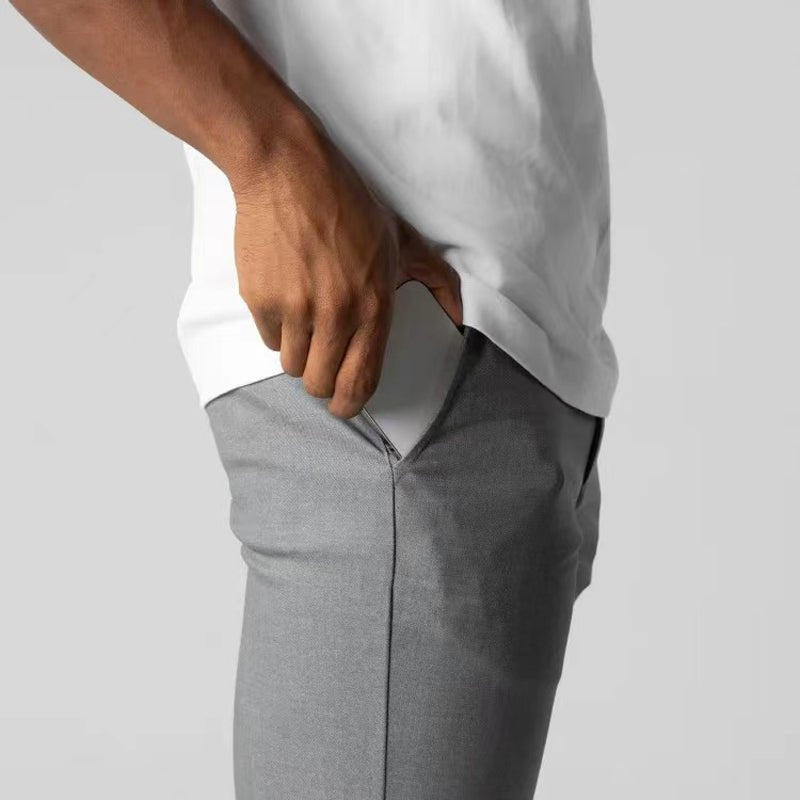 Sergio | Pantalon d'affaires ajusté gris pour hommes - Douxora