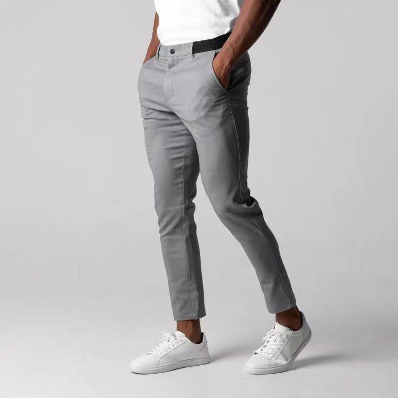 Sergio | Pantalon d'affaires ajusté gris pour hommes - Douxora